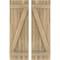 Ekena Millwork Americraft 5-Board (2 Batten) Wood Joined Board-n-Batten Shutters w/ Z-Bar, ARW102BB518X77UNH, PR ARW102BB518X77UNH - alternate 1